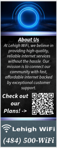 Lehigh WiFi Door Hanger - Back